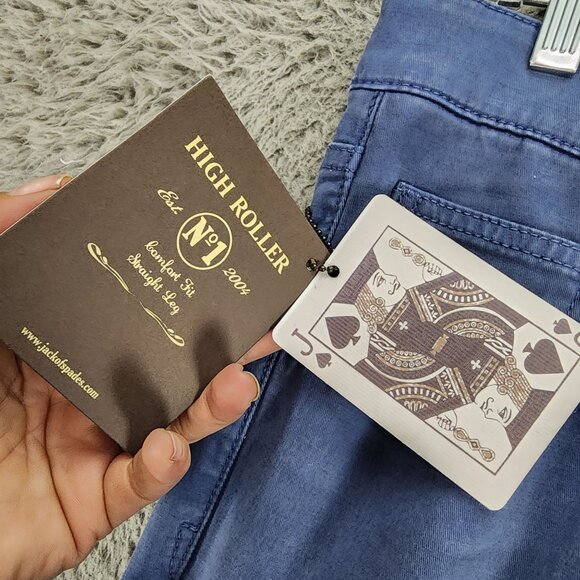 Jack of Spades Jeans Mens 33x34 Blue Stretch High Roller Straight Leg *NWT* - Picture 4 of 16